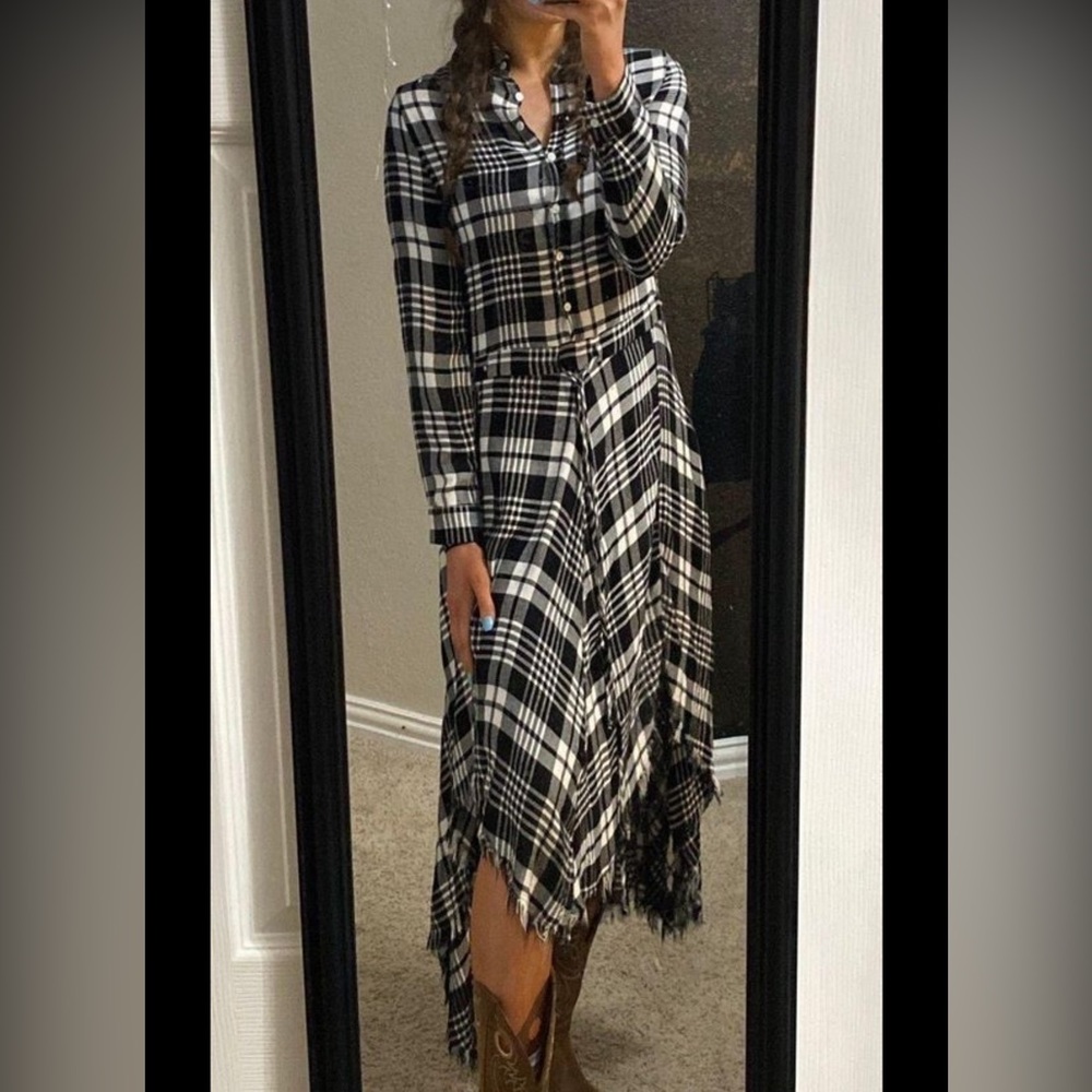 Black and White flannel dress